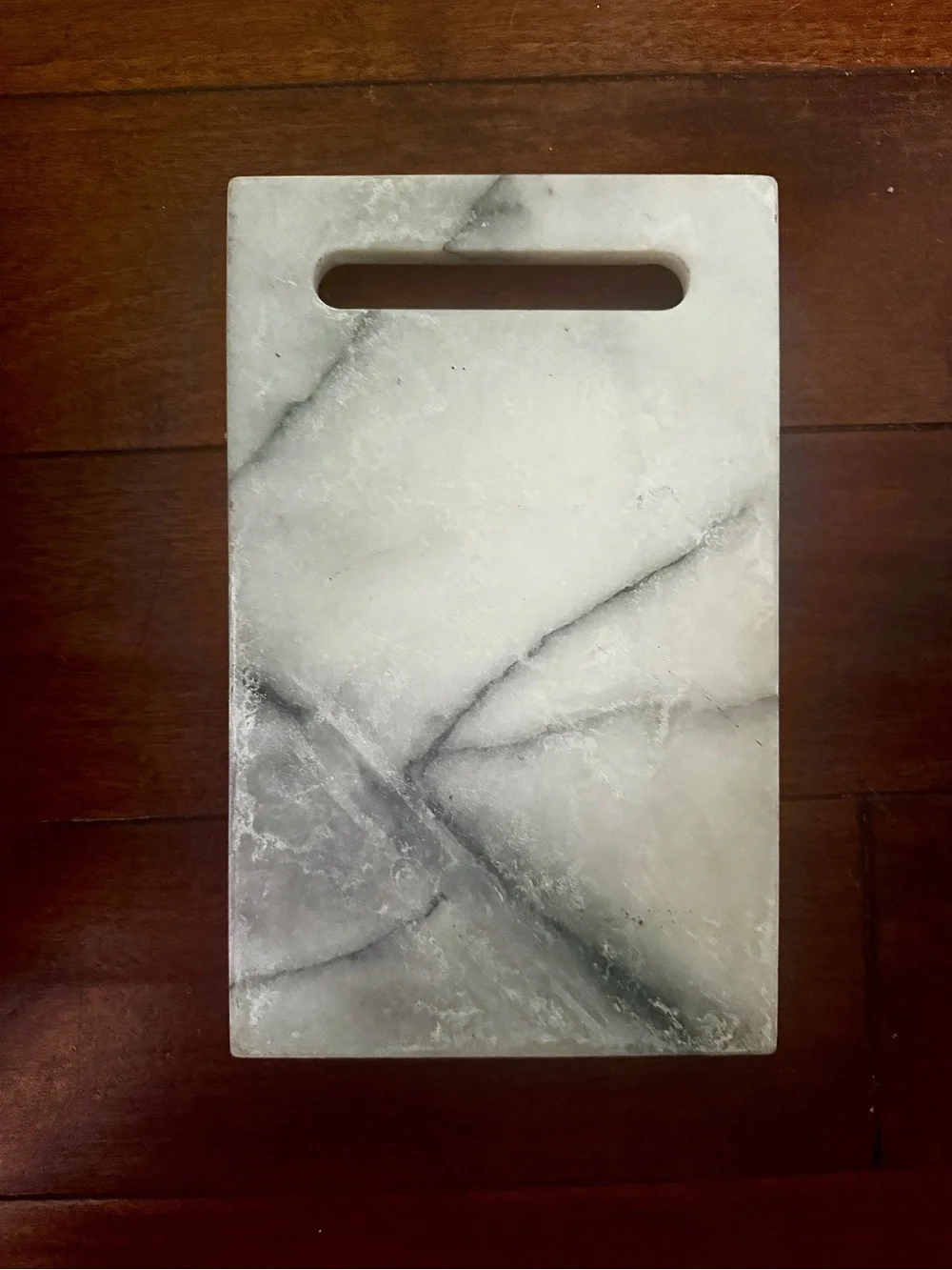 Marble-Effect White Serving Board with Handle